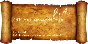 Józsi Annamária névjegykártya